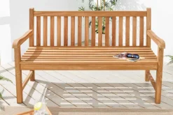 Outdoor Gartenbank EMPIRE TEAK 150cm natur Massivholz