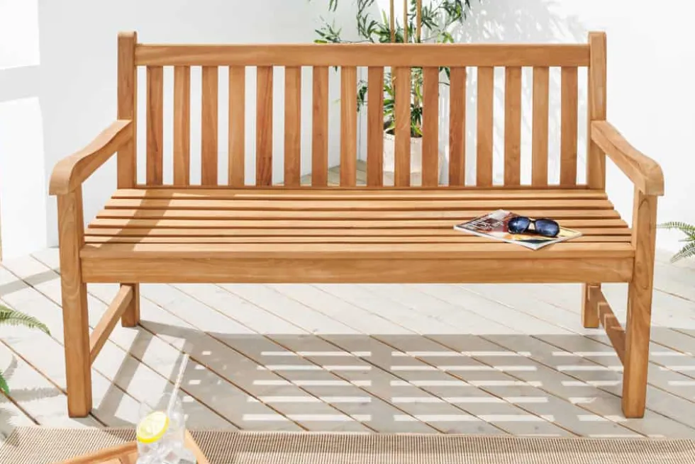 Outdoor Gartenbank EMPIRE TEAK 150cm natur Massivholz