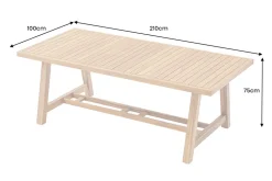 Outdoor Garten-Esstisch BALI 210cm natur Akazienholz wetterfest