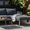 Outdoor Gartenlounge IPANEMA 240cm anthrazit Aluminium Teakholz wetterfest
