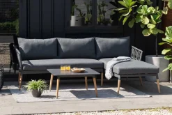 Outdoor Gartenlounge IPANEMA 240cm anthrazit Aluminium Teakholz wetterfest