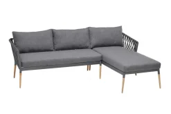 Outdoor Gartenlounge IPANEMA 240cm anthrazit Aluminium Teakholz wetterfest