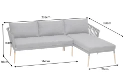 Outdoor Gartenlounge IPANEMA 240cm anthrazit Aluminium Teakholz wetterfest