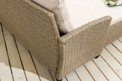 Outdoor Garten-Lounge MONACO 190cm natur Polyrattan Sitzecke inkl. Kissen wetterfest