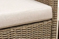 Outdoor Garten-Lounge MONACO 190cm natur Polyrattan Sitzecke inkl. Kissen wetterfest