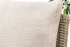 Outdoor Garten-Lounge MONACO 190cm natur Polyrattan Sitzecke inkl. Kissen wetterfest