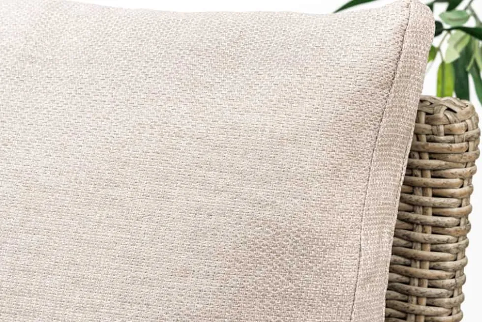 Outdoor Garten-Lounge MONACO 190cm natur Polyrattan Sitzecke inkl. Kissen wetterfest