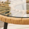 Outdoor Gartenlounge PARIS natur Rattan Gartenmöbel-Set inkl. Wechselbezügen grau creme