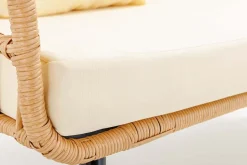 Outdoor Gartenlounge PARIS natur Rattan Gartenmöbel-Set inkl. Wechselbezügen grau creme