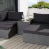 Outdoor Gartenlounge Set XXL MODULAR grau Polyrattan Sitzgruppe wetterfest inkl. Kissen
