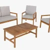 Outdoor Garten-Sitzgruppe BALI 110cm natur honey finish Akazie Massivholz wetterfest