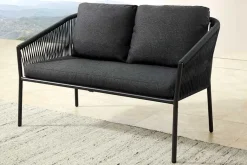 Outdoor Garten-Sitzgruppe AIRE ROPE anthrazit wetterfest inkl. Tisch und Kissen
