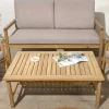 Outdoor Garten-Sitzgruppe BALI 110cm natur beige Akazie Massivholz wetterfest