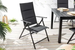 Outdoor Gartenstuhl COMFORT LINE anthrazit zusammenklappbar wetterfest Hochlehner
