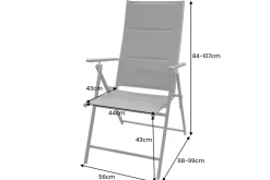 Outdoor Gartenstuhl COMFORT LINE anthrazit zusammenklappbar wetterfest Hochlehner