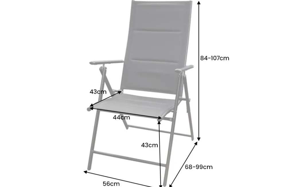 Outdoor Gartenstuhl COMFORT LINE anthrazit zusammenklappbar wetterfest Hochlehner
