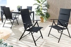 Outdoor Gartenstuhl COMFORT LINE anthrazit zusammenklappbar wetterfest Hochlehner
