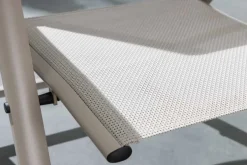 Outdoor Gartenstuhl DESIGNO taupe Aluminium klappbar wetterfest Hochlehner