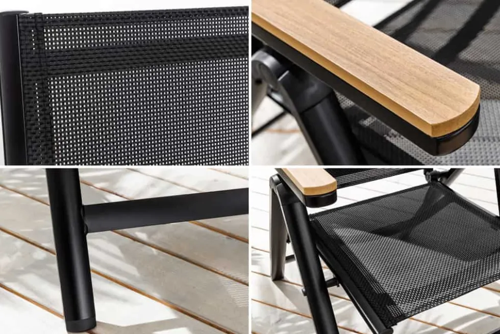 Outdoor Gartenstuhl DESIGNO anthrazit Aluminium klappbar wetterfest Hochlehner