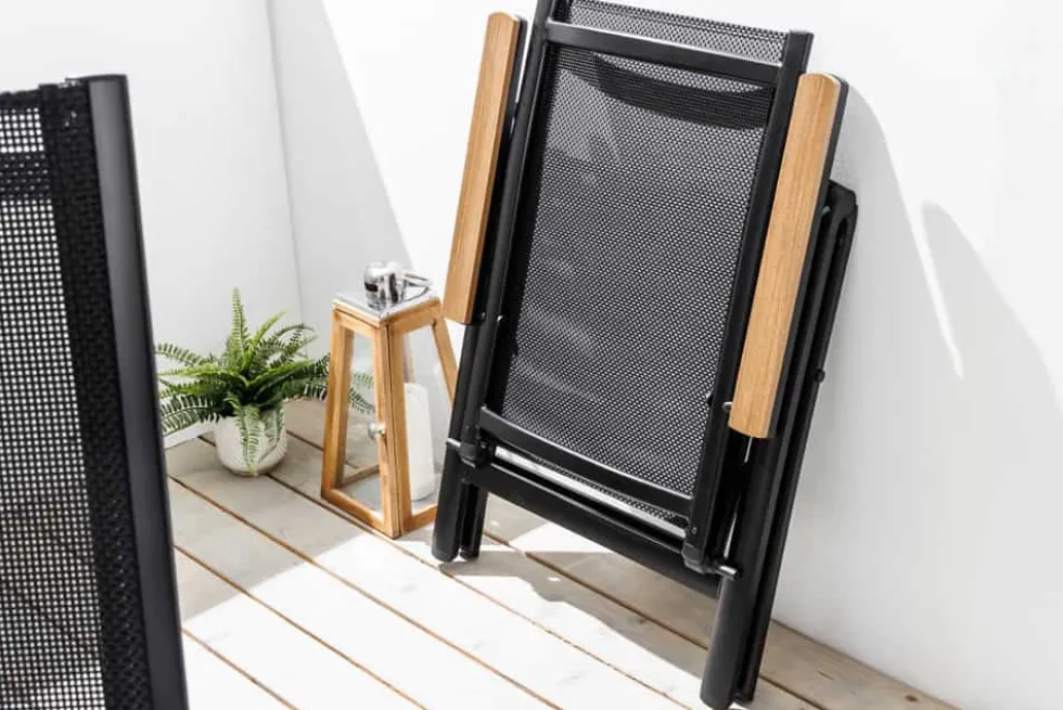 Outdoor Gartenstuhl DESIGNO anthrazit Aluminium klappbar wetterfest Hochlehner