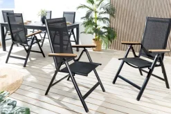 Outdoor Gartenstuhl DESIGNO anthrazit Aluminium klappbar wetterfest Hochlehner
