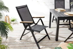 Outdoor Gartenstuhl DESIGNO anthrazit Aluminium klappbar wetterfest Hochlehner
