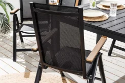 Outdoor Gartenstuhl DESIGNO anthrazit Aluminium klappbar wetterfest Hochlehner