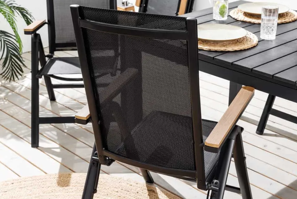Outdoor Gartenstuhl DESIGNO anthrazit Aluminium klappbar wetterfest Hochlehner