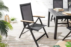 Outdoor Gartenstuhl DESIGNO anthrazit Aluminium klappbar wetterfest Hochlehner