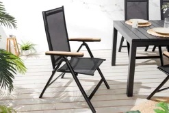Outdoor Gartenstuhl DESIGNO anthrazit Aluminium klappbar wetterfest Hochlehner