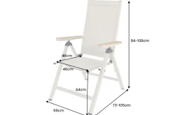 Outdoor Gartenstuhl DESIGNO anthrazit Aluminium klappbar wetterfest Hochlehner