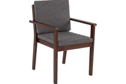 Outdoor Gartenstuhl KOPENHAGEN anthrazit braun Akazie honey finish inkl. Kissen stapelbar