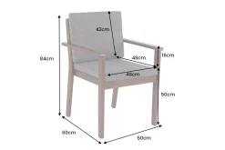 Outdoor Gartenstuhl KOPENHAGEN anthrazit braun Akazie honey finish inkl. Kissen stapelbar