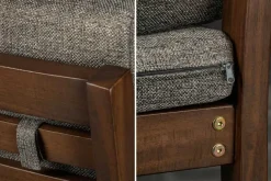 Outdoor Gartenstuhl KOPENHAGEN anthrazit braun Akazie honey finish inkl. Kissen stapelbar