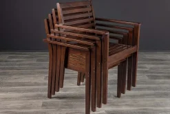 Outdoor Gartenstuhl KOPENHAGEN beige braun Akazie honey finish inkl. Kissen stapelbar