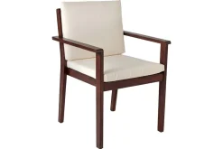 Outdoor Gartenstuhl KOPENHAGEN beige braun Akazie honey finish inkl. Kissen stapelbar