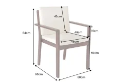 Outdoor Gartenstuhl KOPENHAGEN beige braun Akazie honey finish inkl. Kissen stapelbar
