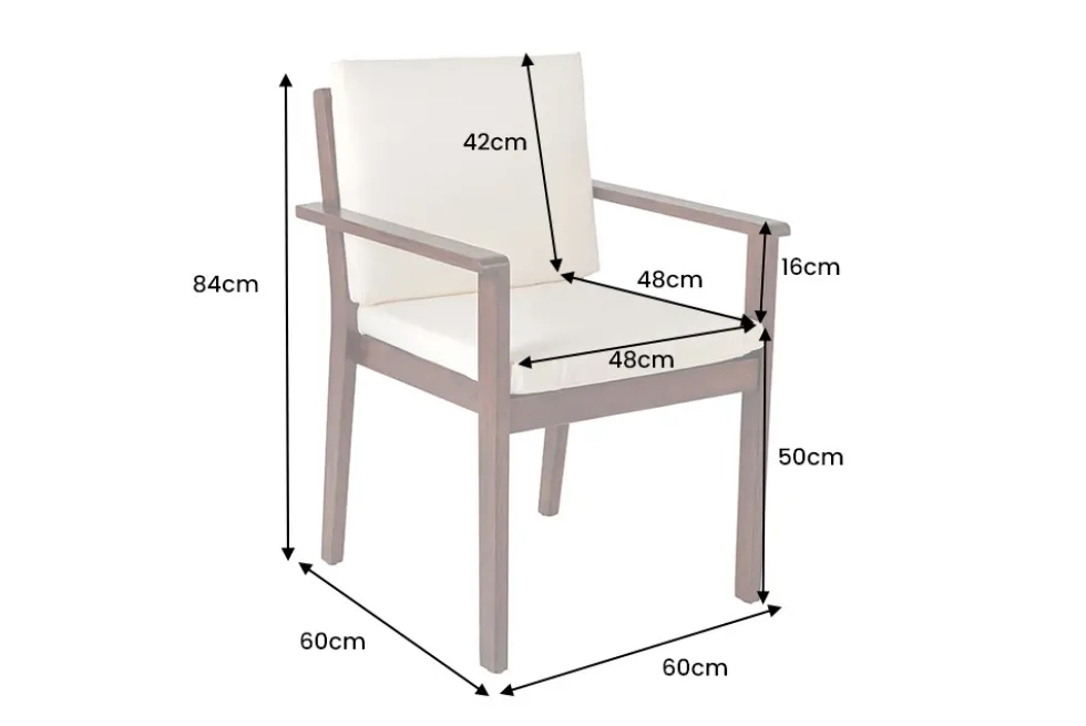 Outdoor Gartenstuhl KOPENHAGEN beige braun Akazie honey finish inkl. Kissen stapelbar