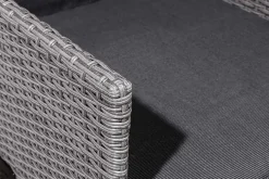 Outdoor Gartenstuhl SYLT grau Polyrattan Hochlehner mit Armlehne verstellbar wetterfest