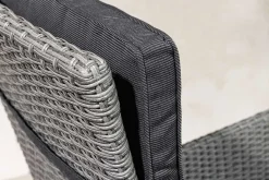 Outdoor Gartenstuhl SYLT grau Polyrattan Hochlehner mit Armlehne verstellbar wetterfest