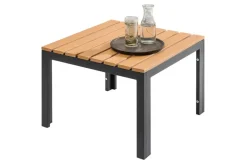 Outdoor Gartentisch ORLANDO LOUNGE 60cm anthrazit natur Aluminium wetterfest