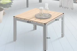 Outdoor Gartentisch ORLANDO LOUNGE 60cm anthrazit natur Aluminium wetterfest
