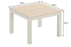 Outdoor Gartentisch ORLANDO LOUNGE 60cm greige natur Aluminium wetterfest