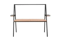 Outdoor Gartentisch RIO 190cm anthrazit Aluminium Massivholz mit Dekostange wetterfest