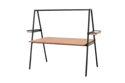 Outdoor Gartentisch RIO 190cm anthrazit Aluminium Massivholz mit Dekostange wetterfest