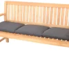 Outdoor Kissen ROG 45x150cm anthrazit Sitzkissen Polster-Auflage für 3-Sitzer Bank
