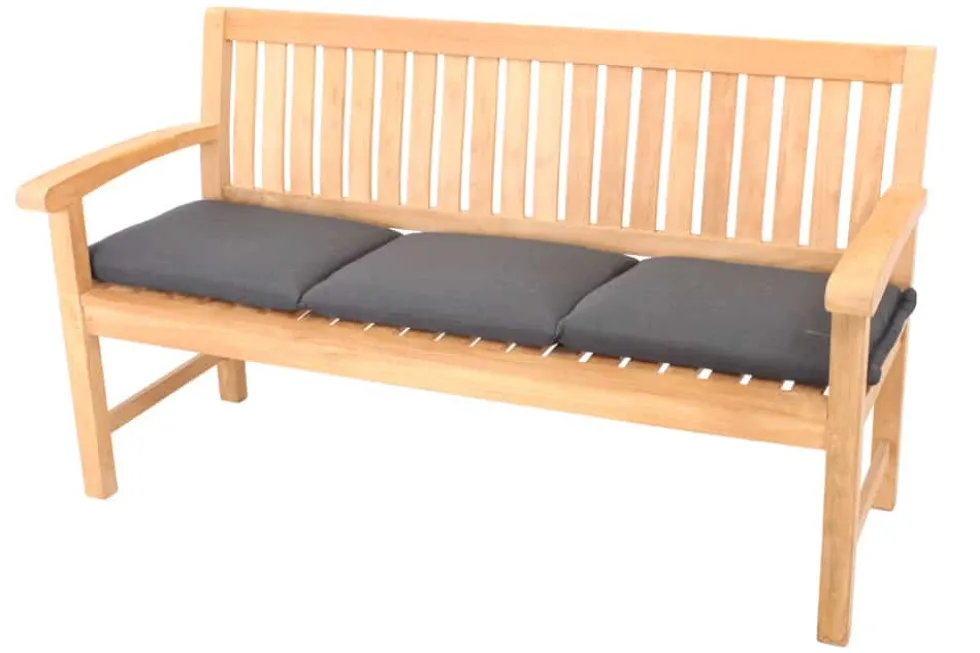 Outdoor Kissen ROG 45x150cm anthrazit Sitzkissen Polster-Auflage für 3-Sitzer Bank
