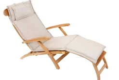 Outdoor Kissen ROG 45x186cm beige Sitzkissen Polster-Auflage für Deckchair