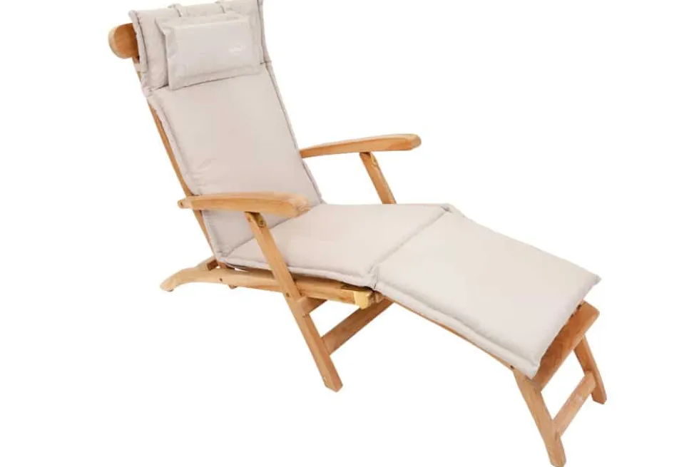 Outdoor Kissen ROG 45x186cm beige Sitzkissen Polster-Auflage für Deckchair