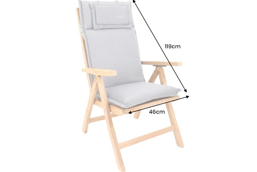 Outdoor Kissen ROG 46x119cm beige Sitzkissen Polster-Auflage für Hochlehner